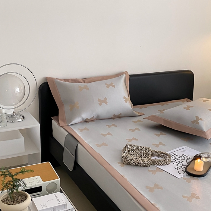 91家纺网 家纺一手货源 找家纺 昔可 2022新款900D水洗提花养生凉席 蝴蝶结