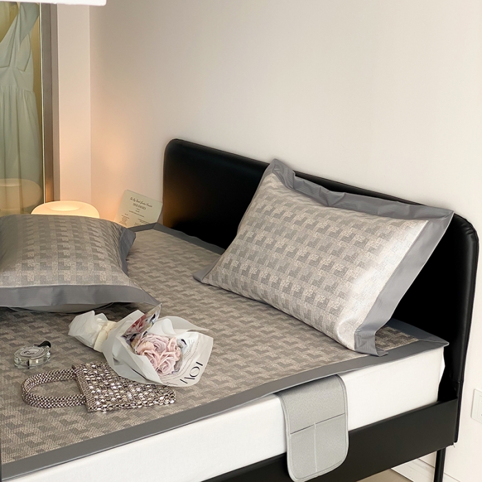 91家纺网 家纺一手货源 找家纺 昔可 2022新款900D水洗提花养生凉席 几何纹理