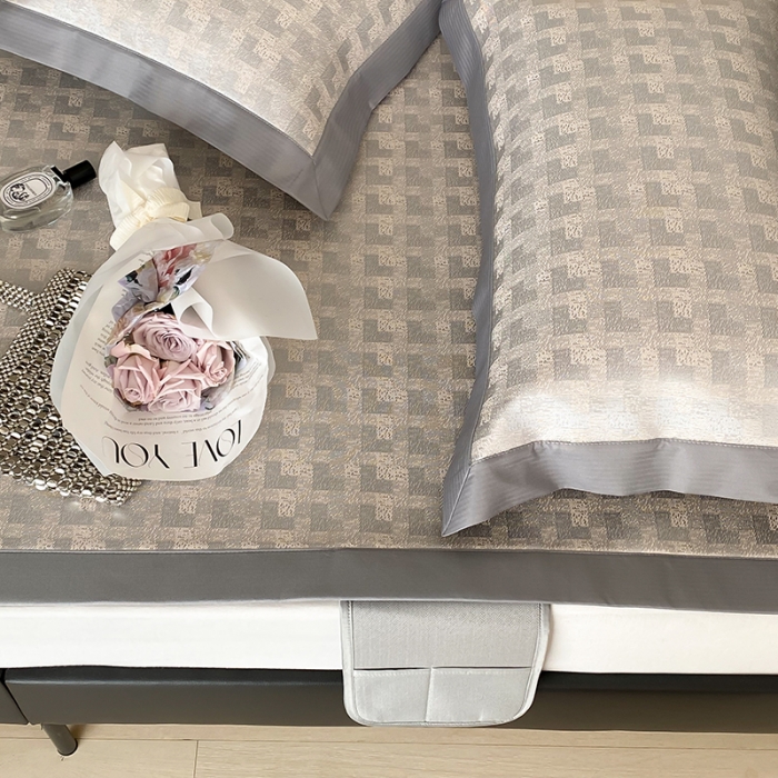 91家纺网 家纺一手货源 找家纺 昔可 2022新款900D水洗提花养生凉席 几何纹理