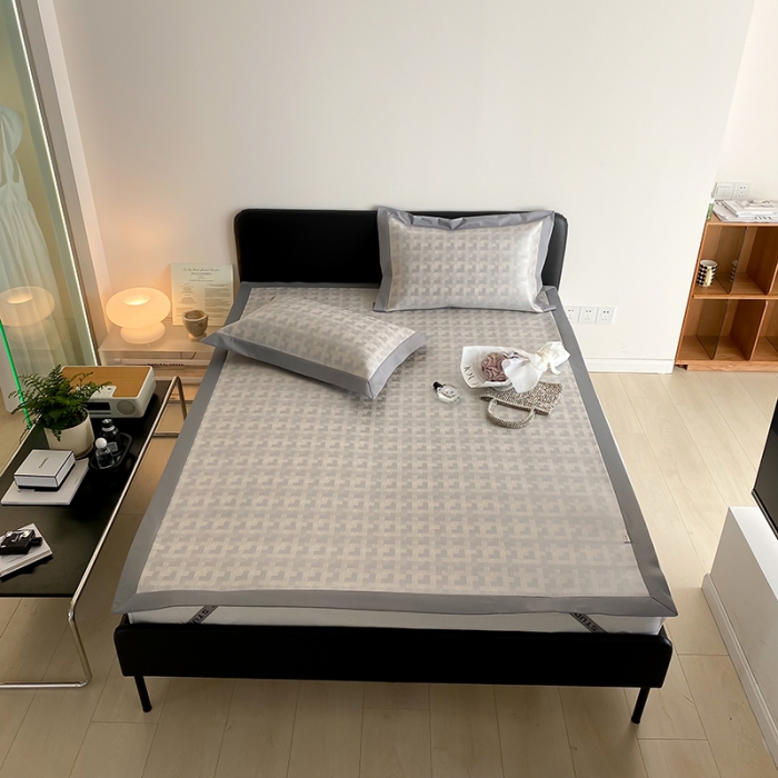 91家纺网 家纺一手货源 找家纺 昔可 2022新款900D水洗提花养生凉席 几何纹理