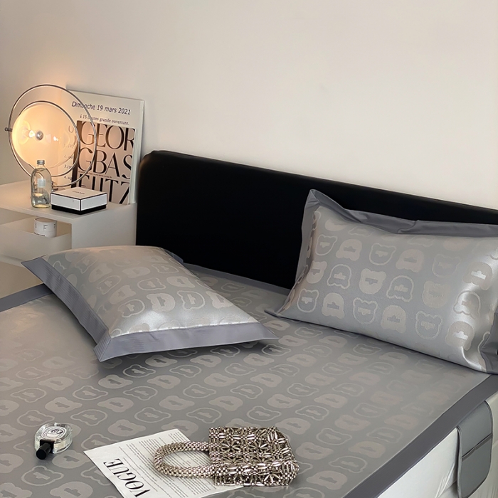 91家纺网 家纺一手货源 找家纺 昔可 2022新款900D水洗提花养生凉席 酷酷熊-咖