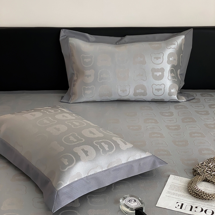 91家纺网 家纺一手货源 找家纺 昔可 2022新款900D水洗提花养生凉席 酷酷熊-咖