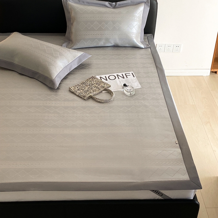 91家纺网 家纺一手货源 找家纺 昔可 2022新款900D水洗提花养生凉席 麦穗纹