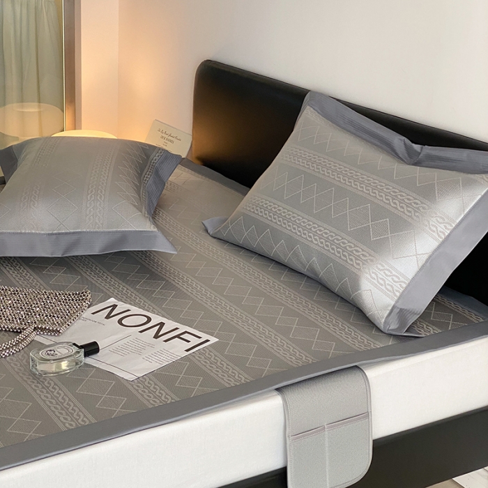 91家纺网 家纺一手货源 找家纺 昔可 2022新款900D水洗提花养生凉席 麦穗纹