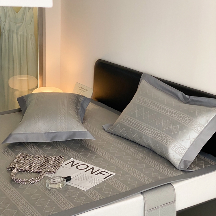 91家纺网 家纺一手货源 找家纺 昔可 2022新款900D水洗提花养生凉席 麦穗纹