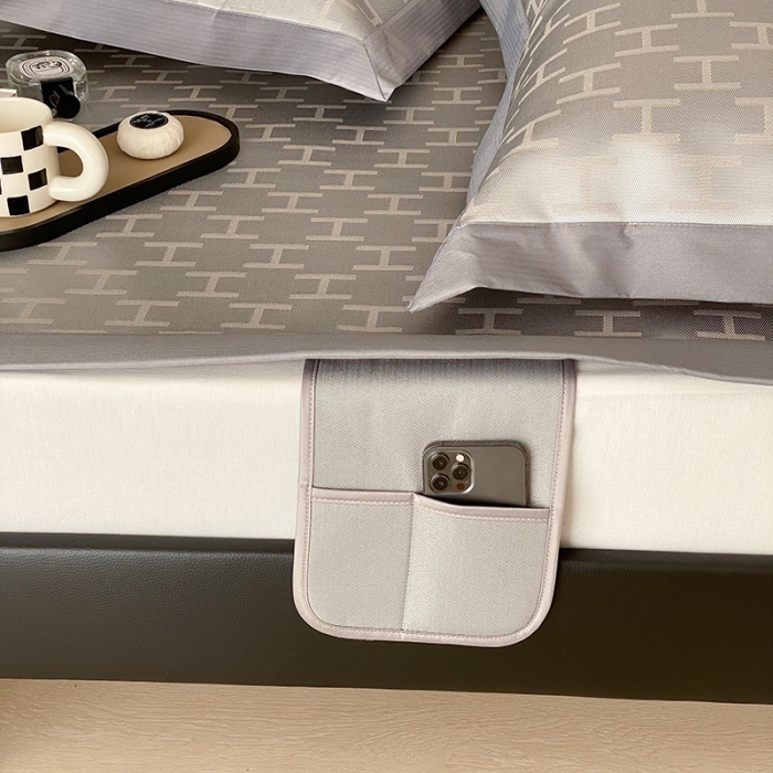 91家纺网 家纺一手货源 找家纺 昔可 2022新款900D水洗提花养生凉席 轻奢H-灰