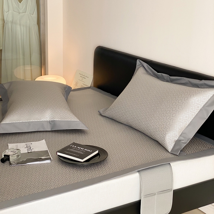 91家纺网 家纺一手货源 找家纺 昔可 2022新款900D水洗提花养生凉席 小菱格