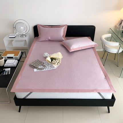 昔可 2022新款900D水洗提花养生凉席 小千鸟格-粉