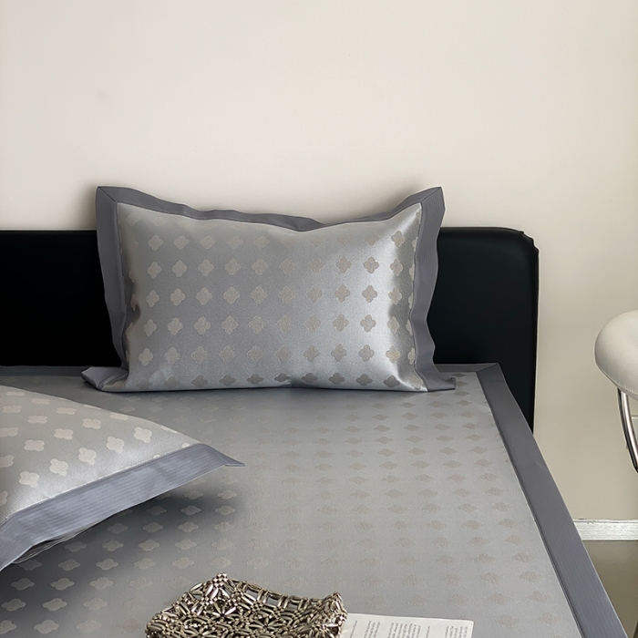 91家纺网 家纺一手货源 找家纺 昔可 2022新款900D水洗提花养生凉席 幸运四叶花