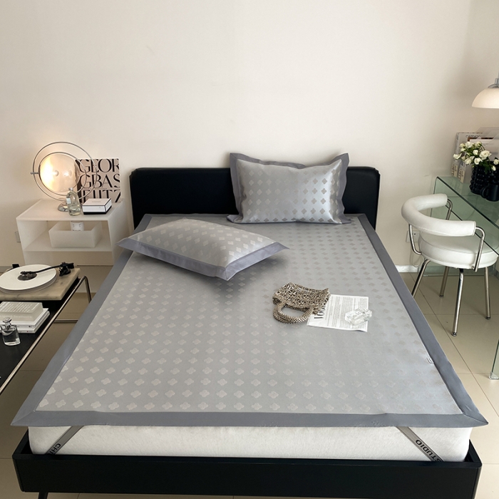 91家纺网 家纺一手货源 找家纺 昔可 2022新款900D水洗提花养生凉席 幸运四叶花