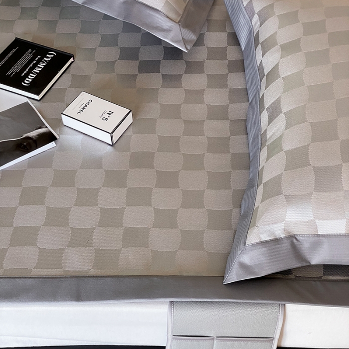 91家纺网 家纺一手货源 找家纺 昔可 2022新款900D水洗提花养生凉席 异形格-灰