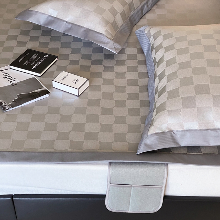 91家纺网 家纺一手货源 找家纺 昔可 2022新款900D水洗提花养生凉席 异形格-灰