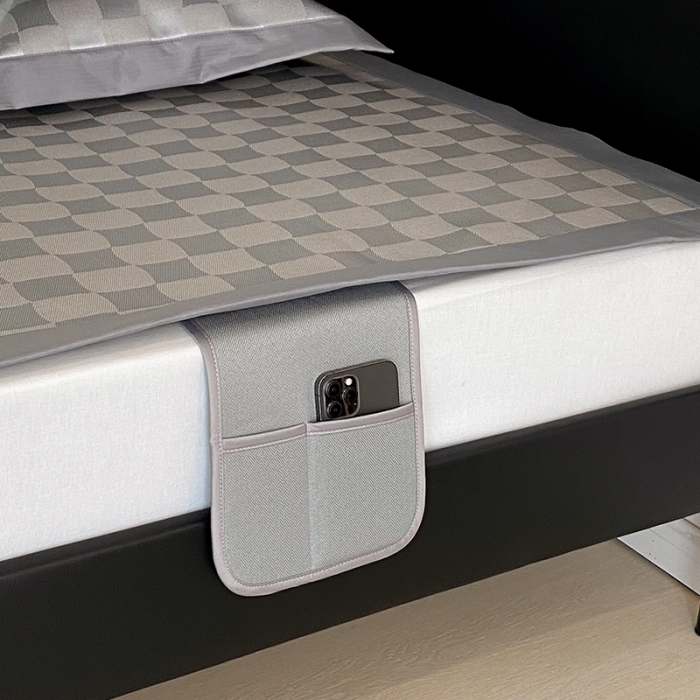 91家纺网 家纺一手货源 找家纺 昔可 2022新款900D水洗提花养生凉席 异形格-灰