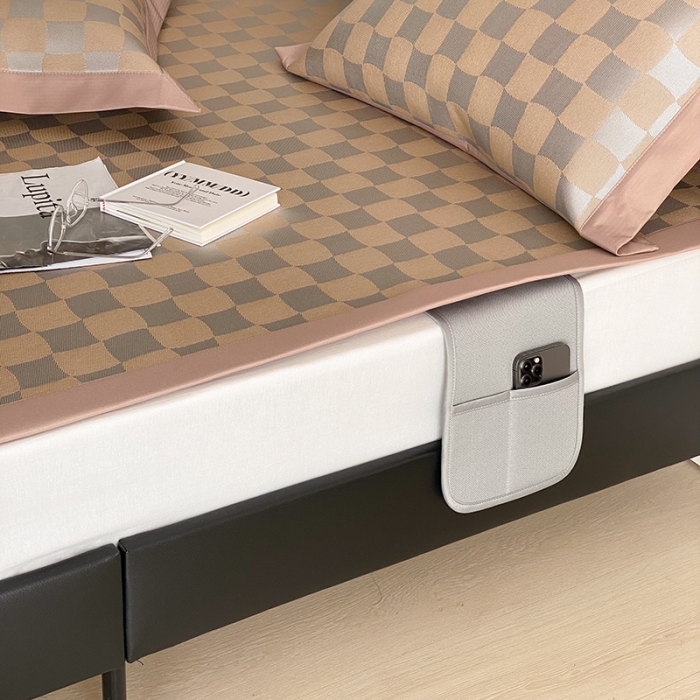 91家纺网 家纺一手货源 找家纺 昔可 2022新款900D水洗提花养生凉席 异形格-咖