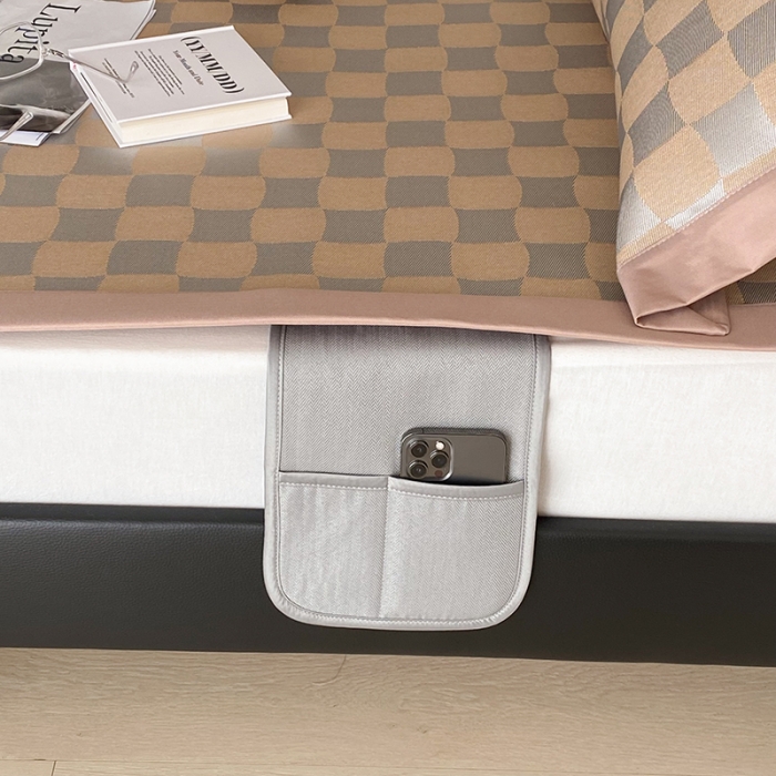 91家纺网 家纺一手货源 找家纺 昔可 2022新款900D水洗提花养生凉席 异形格-咖