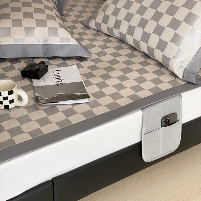 91家纺网 家纺一手货源 找家纺 昔可 2022新款900D水洗提花养生凉席 异形格-浅粉