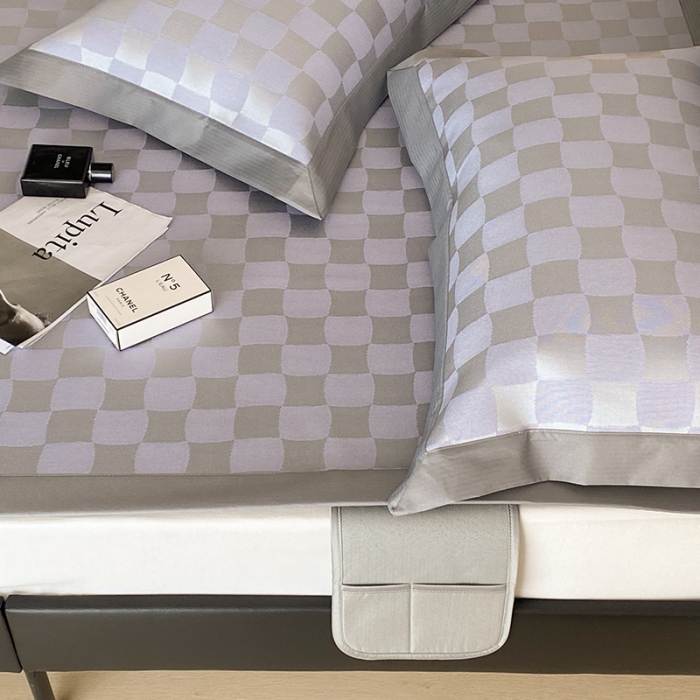 91家纺网 家纺一手货源 找家纺 昔可 2022新款900D水洗提花养生凉席 异形格-紫