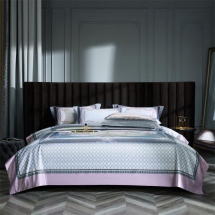 91家纺网 家纺一手货源 找家纺 缔缦家纺 2022新款长绒棉数码印花四件套 安琪