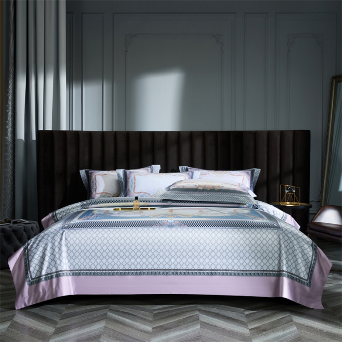 91家纺网 家纺一手货源 找家纺 缔缦家纺 2022新款长绒棉数码印花四件套 安琪