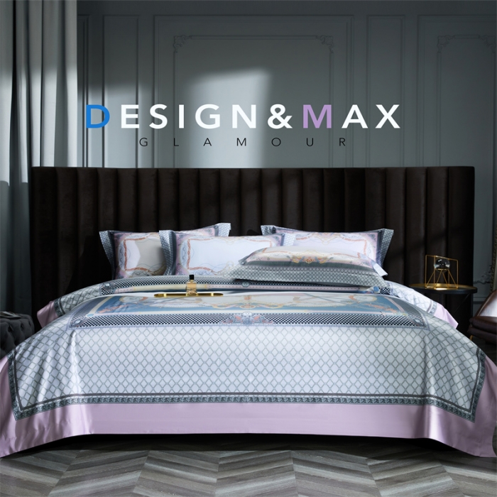 91家纺网 家纺一手货源 找家纺 缔缦家纺 2022新款长绒棉数码印花四件套 安琪