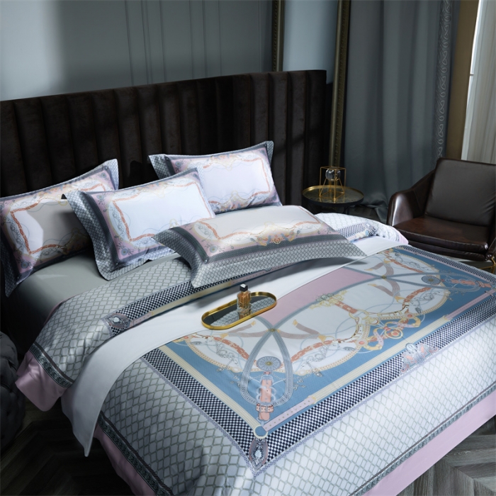 91家纺网 家纺一手货源 找家纺 缔缦家纺 2022新款长绒棉数码印花四件套 安琪