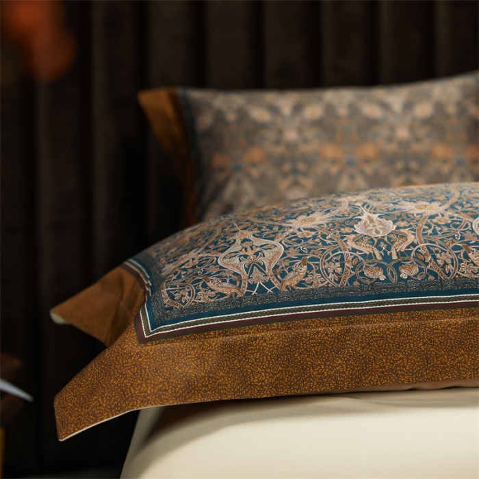 91家纺网 家纺一手货源 找家纺 缔缦家纺 2022新款长绒棉数码印花四件套 菲欧娜