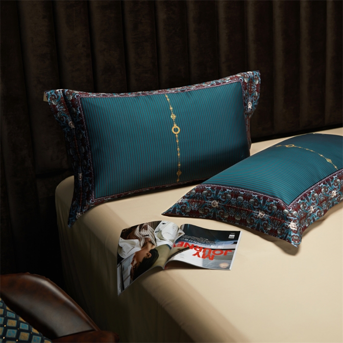 91家纺网 家纺一手货源 找家纺 缔缦家纺 2022新款长绒棉数码印花四件套 瑰丽