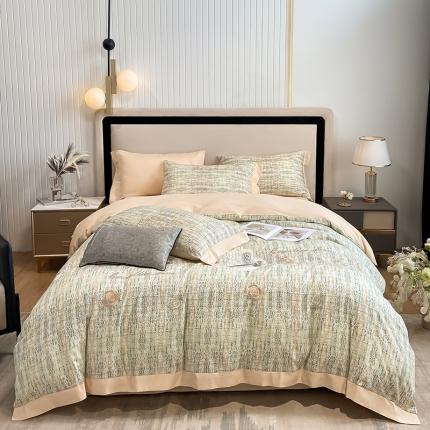 91家纺网 家纺一手货源 找家纺 （总）涵宸家纺 2022新款全棉刺绣四件套-邂逅