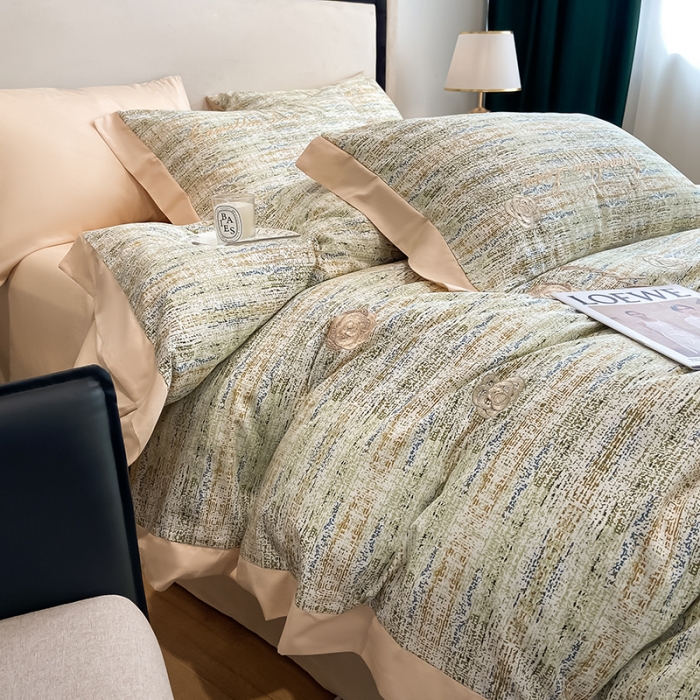 91家纺网 家纺一手货源 找家纺 （总）涵宸家纺 2022新款全棉刺绣四件套-邂逅