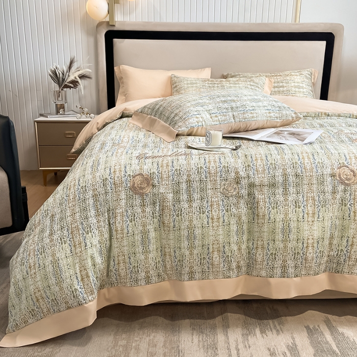 91家纺网 家纺一手货源 找家纺 （总）涵宸家纺 2022新款全棉刺绣四件套-邂逅