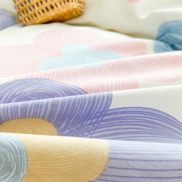 91家纺网 家纺一手货源 找家纺 优彩 2022新款全棉13372油画风系列四件套 春天花花