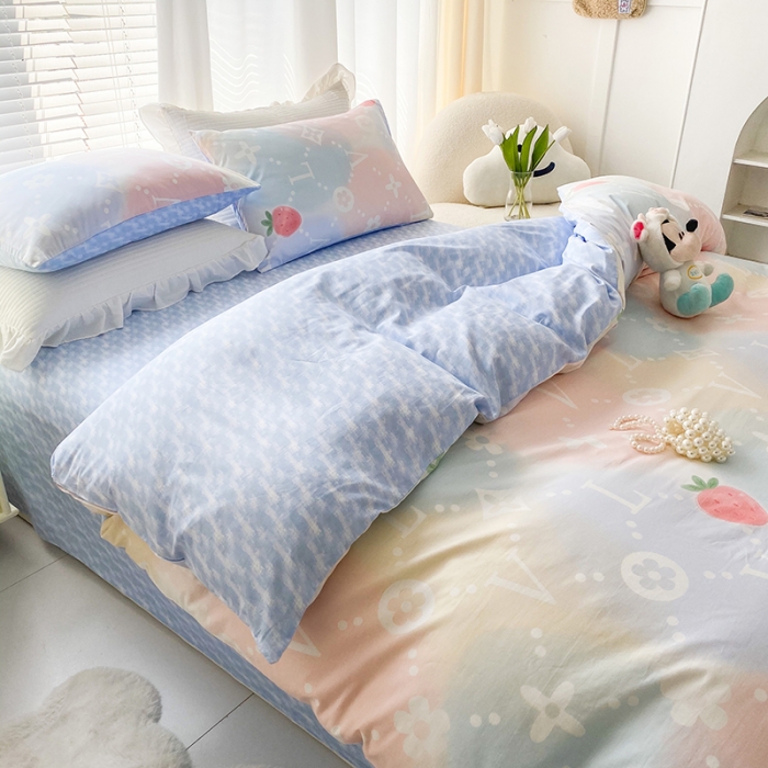 91家纺网 家纺一手货源 找家纺 优彩 2022新款全棉13372油画风系列四件套 恋爱旋律