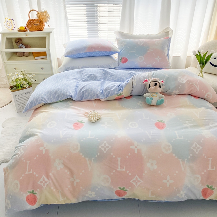 91家纺网 家纺一手货源 找家纺 优彩 2022新款全棉13372油画风系列四件套 恋爱旋律