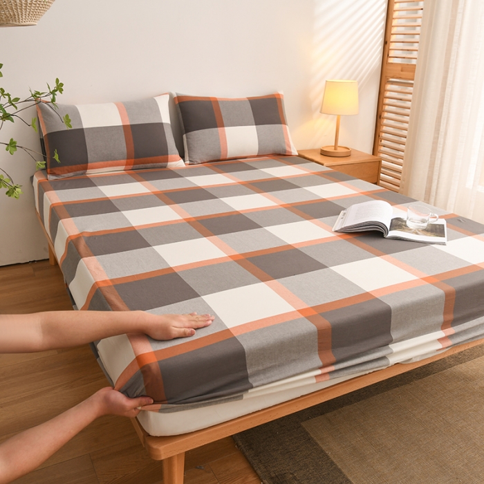 91家纺网 家纺一手货源 找家纺 （总）雪云美 2024新款A类色织纯棉水洗棉100%新疆棉全棉床笠