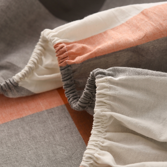 91家纺网 家纺一手货源 找家纺 （总）雪云美 2024新款A类色织纯棉水洗棉100%新疆棉全棉床笠