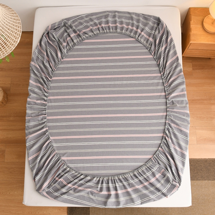 91家纺网 家纺一手货源 找家纺 雪云美 2024新款A类色织纯棉水洗棉100%新疆棉全棉床笠 纽约灰