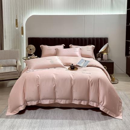 91家纺网 家纺一手货源 找家纺 总小时代 2022新款100支长绒棉天丝床盖四件套-曲意风华