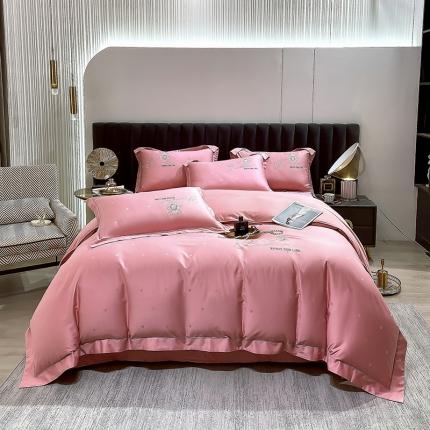 91家纺网 家纺一手货源 找家纺 总小时代 2022新款100支长绒棉天丝床盖四件套-曲意风华