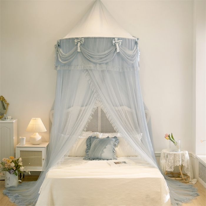 91家纺网 家纺一手货源 找家纺 (总) 乐蔻家纺 2025款蕾丝半圆吊顶蚊帐