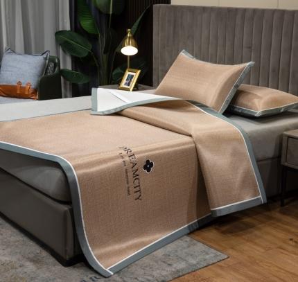 91家纺网 家纺一手货源 找家纺 (总) 印季家纺 2023新款1200D加厚肌理纹绣花碳光席