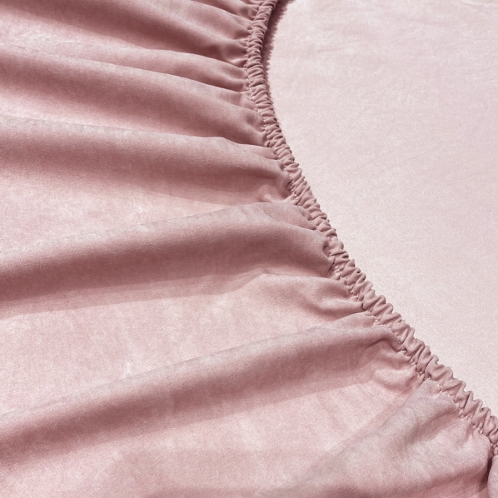 91家纺网 家纺一手货源 找家纺 豪选 新款高端贡缎锦棉床笠单层两面用防尘冰丝床罩床垫套 粉