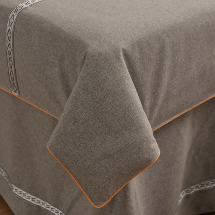 91家纺网 家纺一手货源 找家纺 莉人坊 2023彩棉麻美容床罩四件套批发 赫莲娜灰