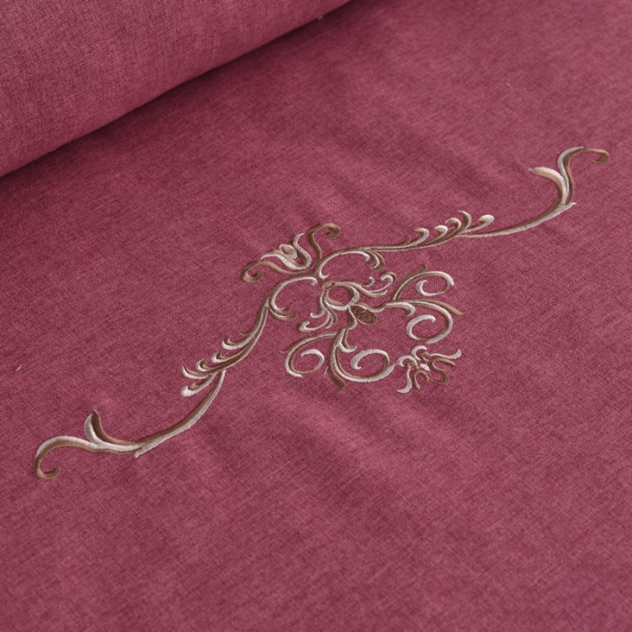 91家纺网 家纺一手货源 找家纺 莉人坊 2023彩棉麻美容床罩四件套批发 珊娜酒红