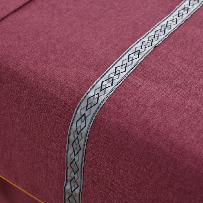 91家纺网 家纺一手货源 找家纺 莉人坊 2023彩棉麻美容床罩四件套批发 珊娜酒红