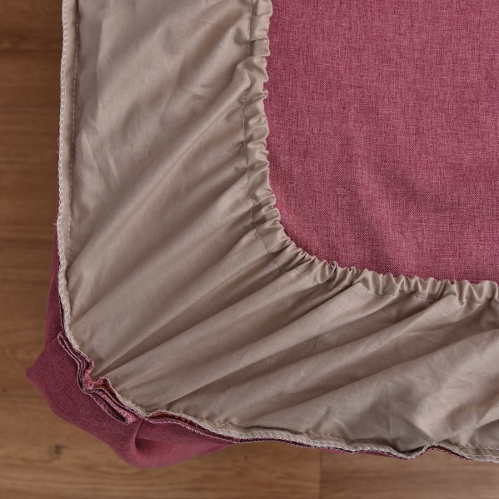 91家纺网 家纺一手货源 找家纺 莉人坊 2023彩棉麻美容床罩四件套批发 珊娜酒红