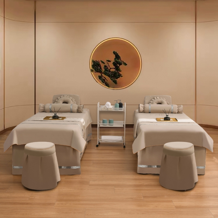 91家纺网 家纺一手货源 找家纺 莉人坊 2023彩棉麻美容床罩四件套批发 香奈尔驼