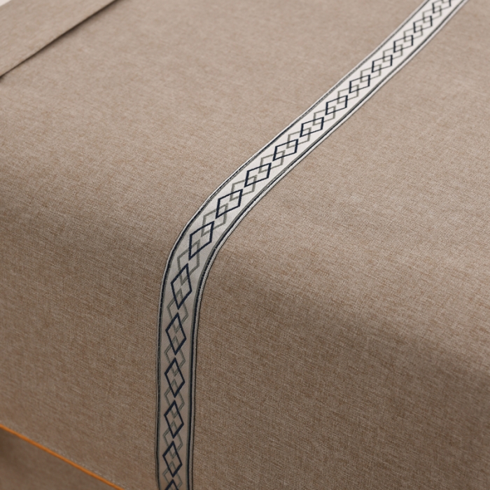 91家纺网 家纺一手货源 找家纺 莉人坊 2023彩棉麻美容床罩四件套批发 香奈尔驼