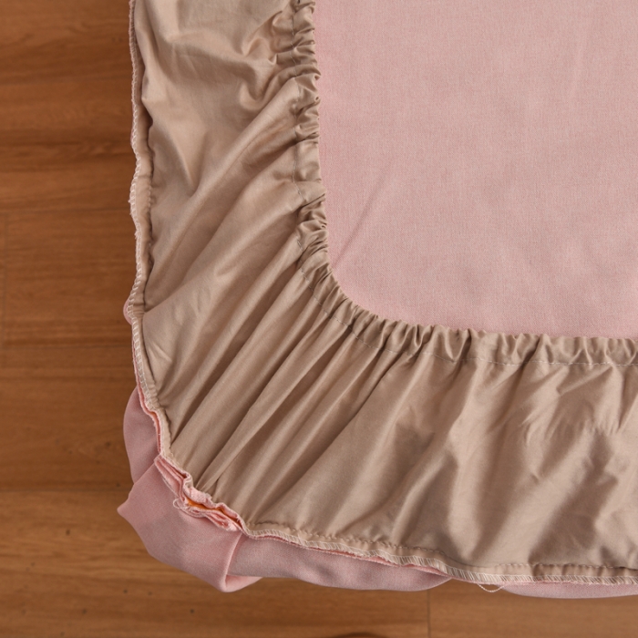 91家纺网 家纺一手货源 找家纺 莉人坊 2023彩棉麻美容床罩四件套批发 雅诗玉粉