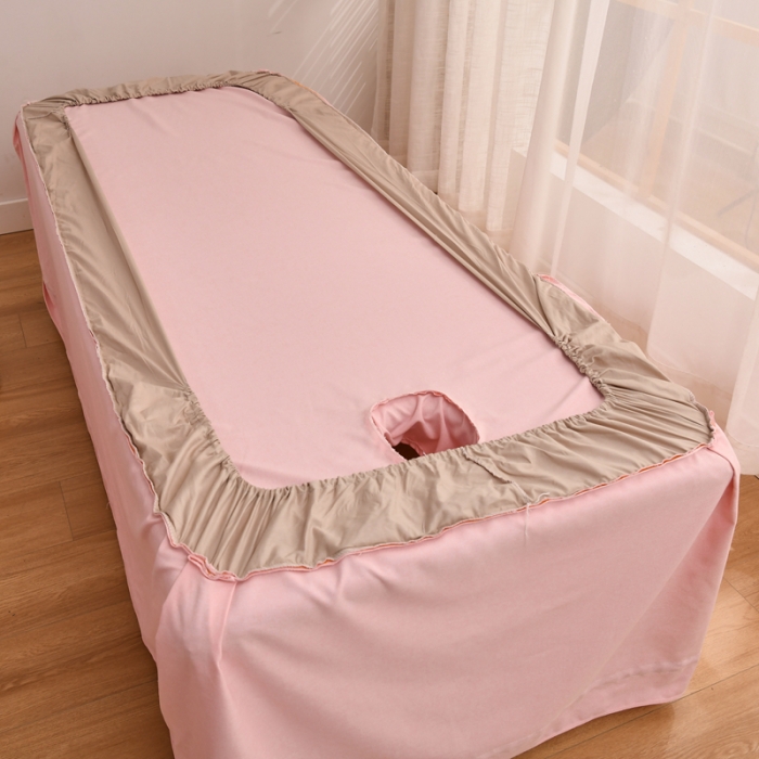 91家纺网 家纺一手货源 找家纺 莉人坊 2023彩棉麻美容床罩四件套批发 雅诗玉粉