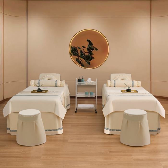 91家纺网 家纺一手货源 找家纺 莉人坊 2023彩棉麻美容床罩四件套批发 伊丽米黄